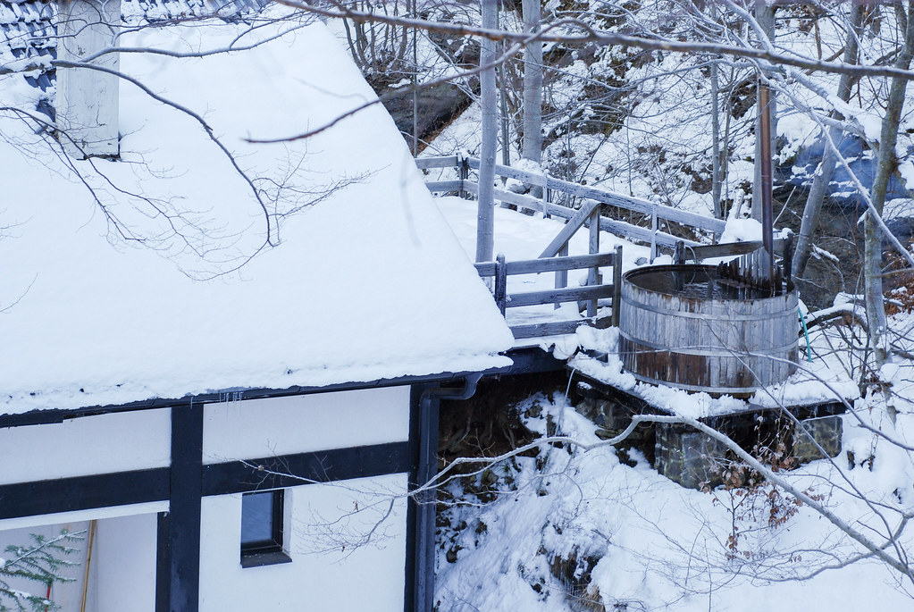 Hot Tub Surrounded by Snow